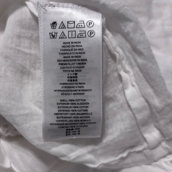 Michael Kors White Cotton Boho Peasant Tunic Eyelet Coverup Size Small - Picture 4 of 6